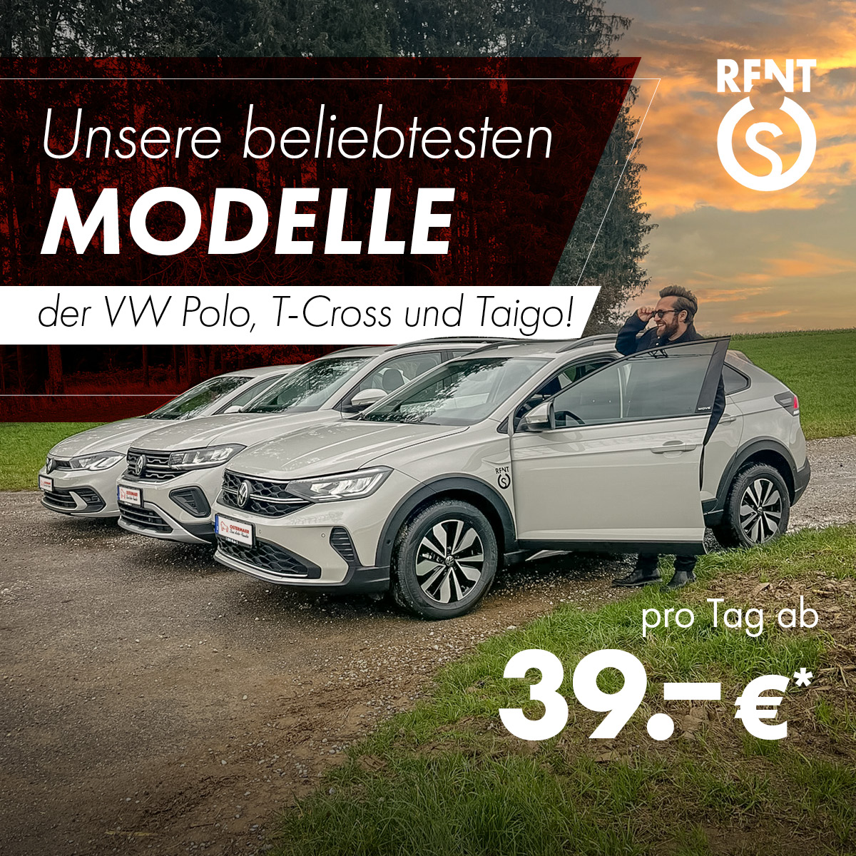 VW Polo, Taigo, T-Cross ab 39,–€